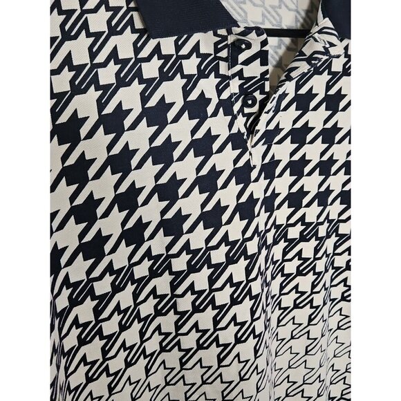 Ted Baker Gaelic Cotton Gradient Houndstooth Print Regular Fit Polo Shirt Size 2 - Picture 4 of 7